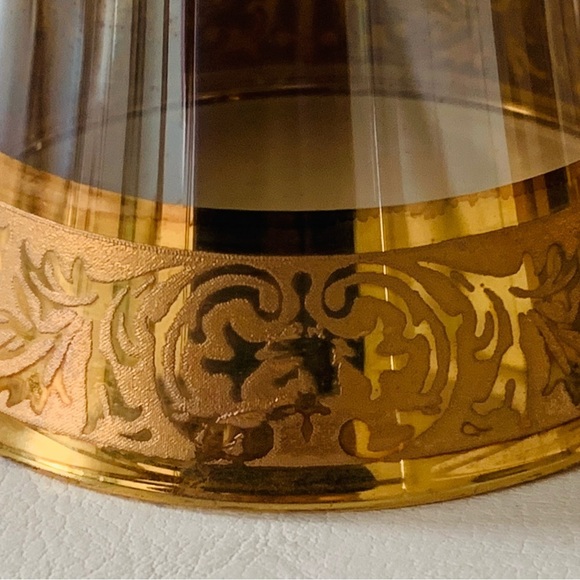 Vintage 24k Gold Trim Rare Gordial Glasses Italy Of 6 - Picture 9 of 16